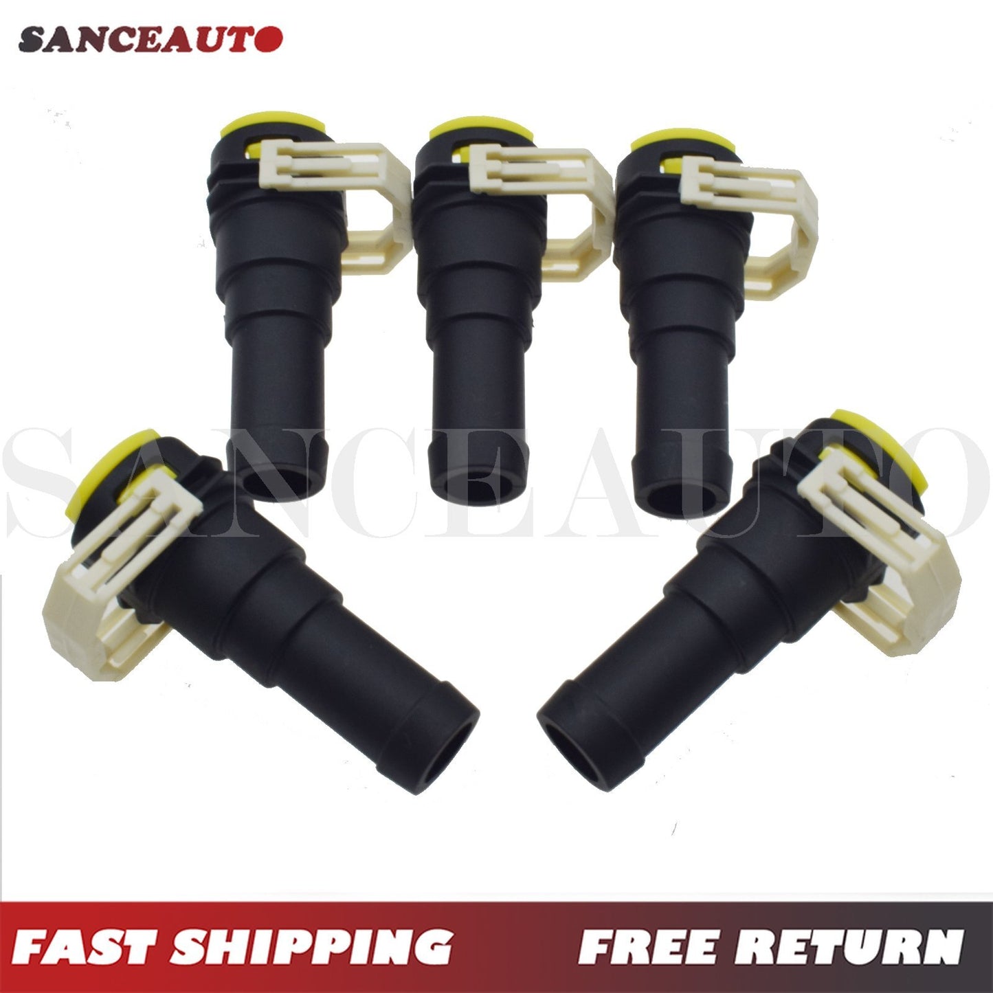 5-pack D651-61-240 Cooling Heater Water Hose Connectors for Mazda 3 (2004-12) and for Mazda 5 (2004-12) n