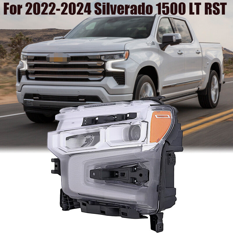 FULL LED Chrome Driver Headlight LH For 2022-2024 for Chevy Silverado 1500 LT RST n