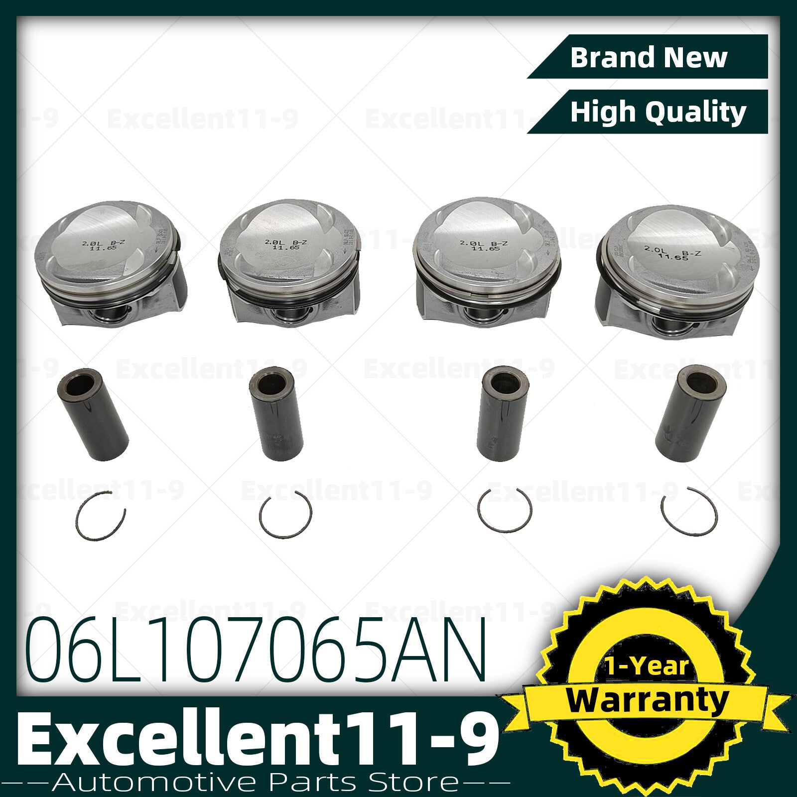 The 3rd generation EA888 piston and ring set is suitable for Audi A3, Q3, for Tiguan , and for Passat 2.0T (model number 06K107065AB). n