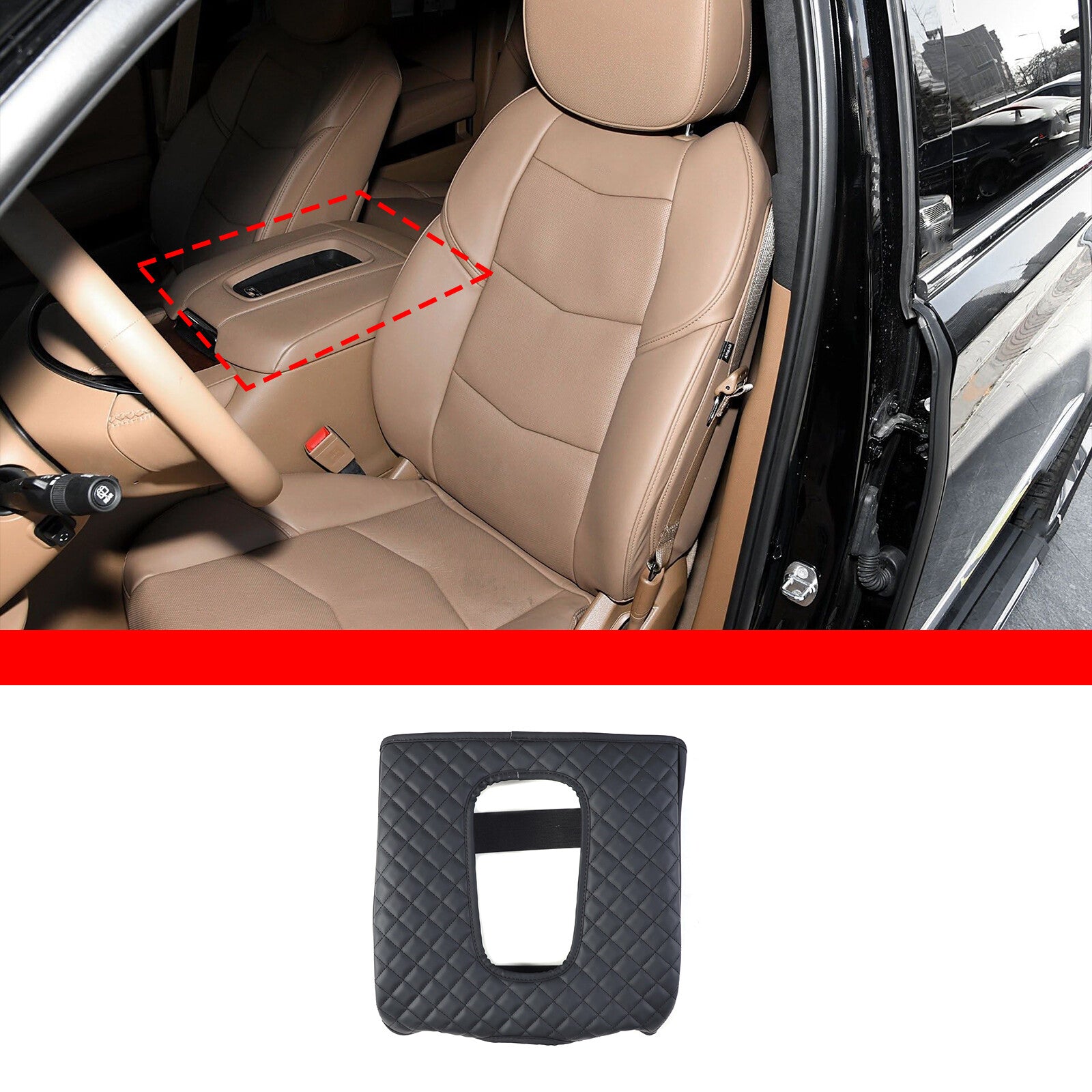 Center console cover, armrest cover, and backrest cushion for Cadillac for Escalade 2015-2020 n
