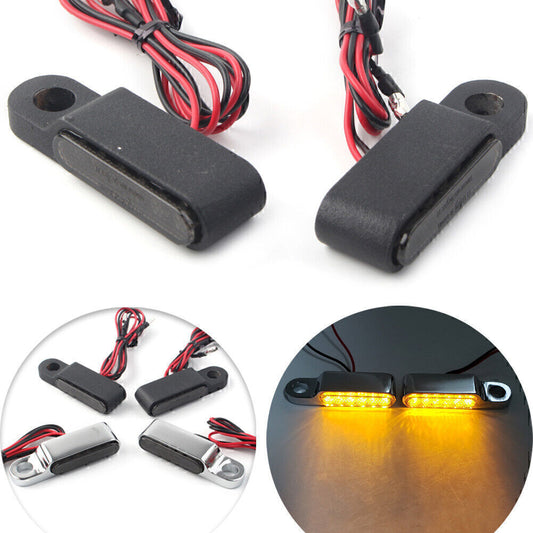 2x for Mini LED Motor Turn Signal Amber Blinker Light Brake Clutch Lever Flashers Q