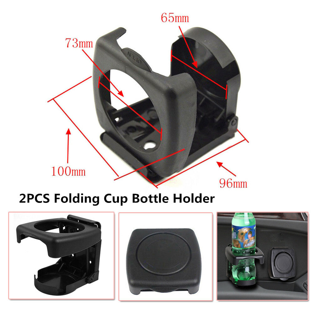 2pcs Car Foldable Beverage Cup/Bottle Holder Bracket (ABS Plastic) n