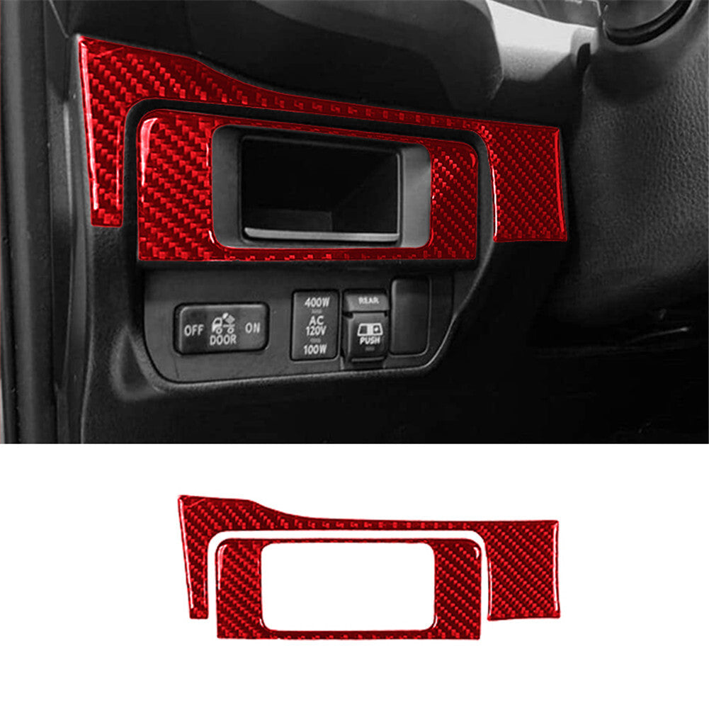 Red Carbon Fiber Gear Shift Side Strip Trim Cover for Subaru Forester 2005-2008 v