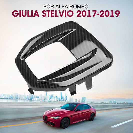 Carbon fiber style gear shift cover for Alfa Romeo Giulia for Stelvio 2017-16