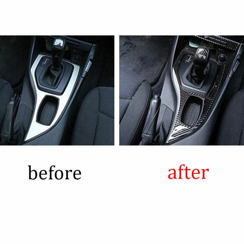 for BMW X1 E84 13-15 Real Carbon Fiber Central Console Gear Shift Cover Trim 1P