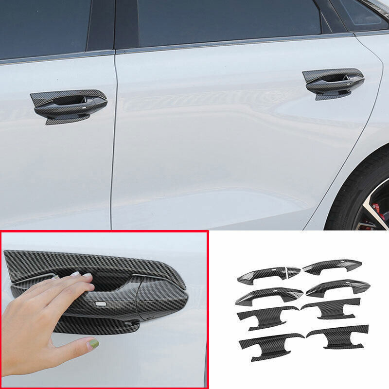 Fit for Audi A3 2022-24 ABS Carbon Fiber Out Side Door Handle Bowl Cover Trim 9P