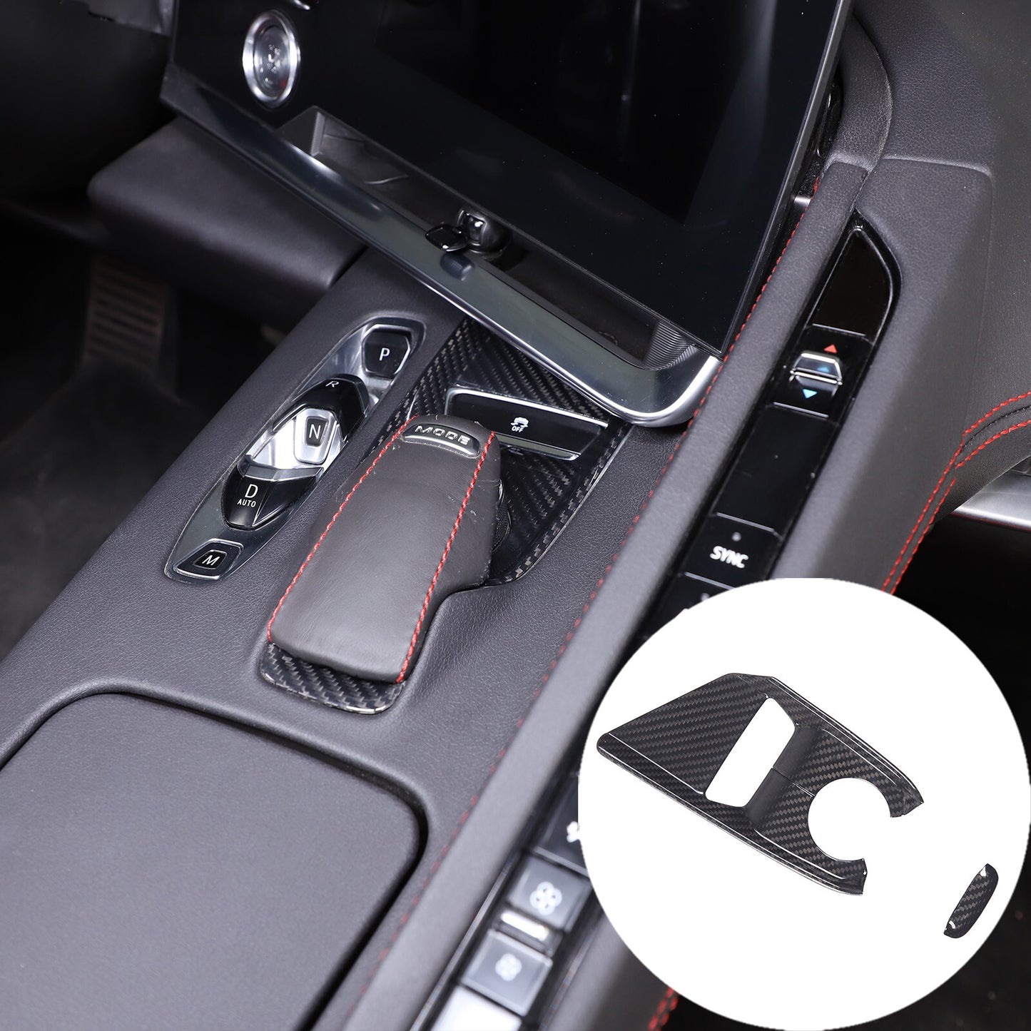 Carbon Fiber Steering Wheel Badge Cover Trim for Corvette C8 2020 - 2023- v