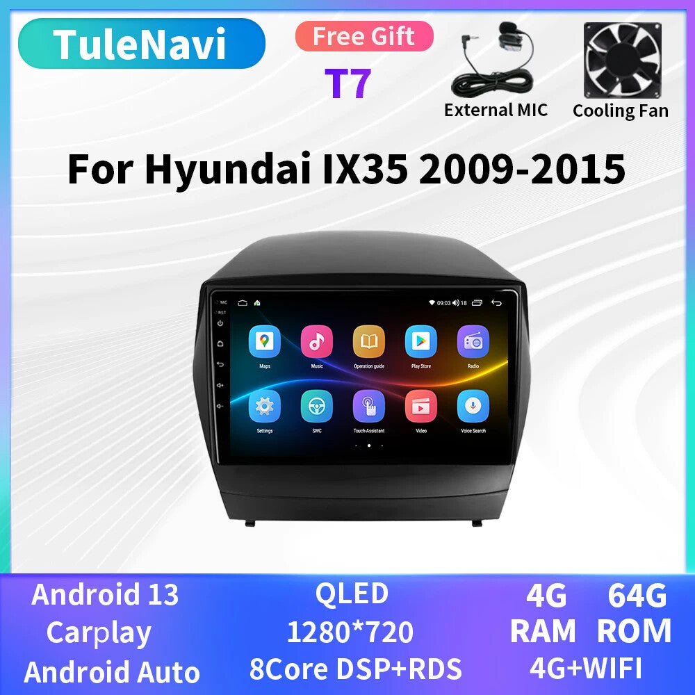 for Hyundai for Tucson iX35 2009-2015 Car Radio CarPlay GPS Multimedia Player Screen