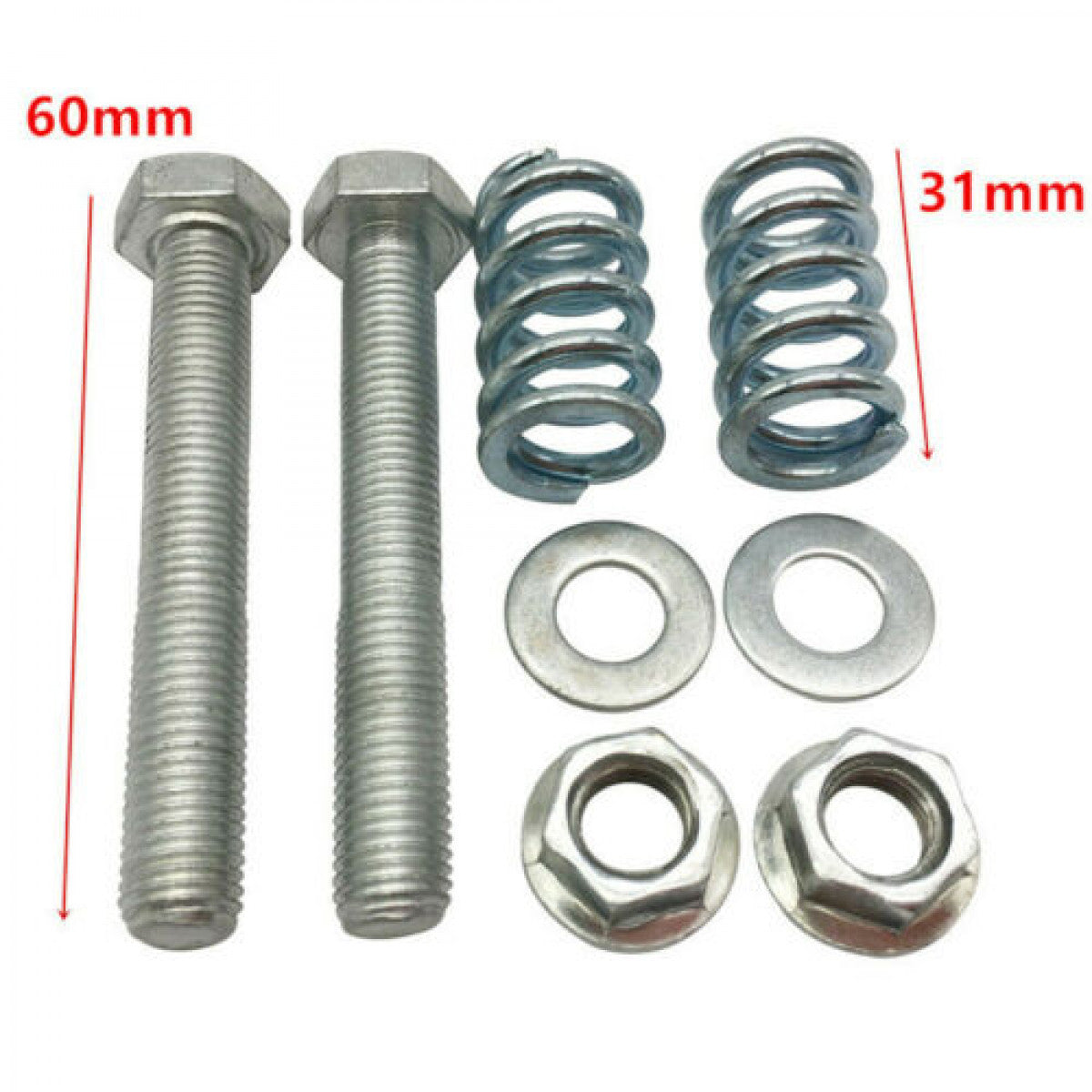 A set M8x1.25 Car Exhaust Spring Bolt Stud Nut Hardware Repair Replacement Steel n