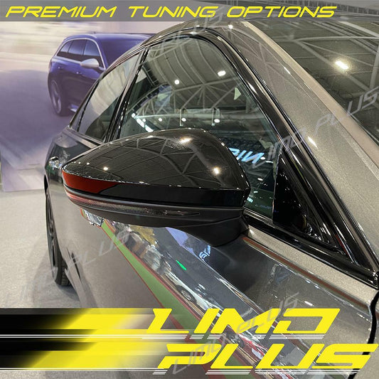 Glossy black side mirror covers for for Audi C8 A6 S6 A7 S7 for A8 with lane assist v