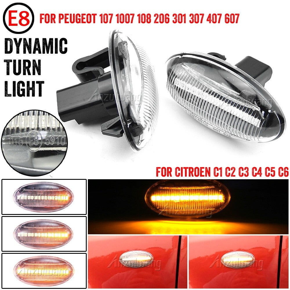 Dynamic Side Marker Turn Light for Peugeot 307 Expert for Citroen Xsara C1-6 Jumpy