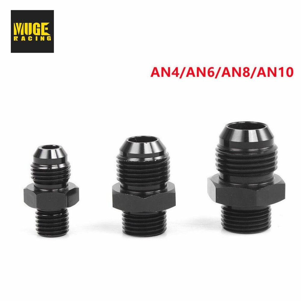 To Metric Straight Fitting Adapter Black-4AN -6AN -8AN -10AN Male Flare Q