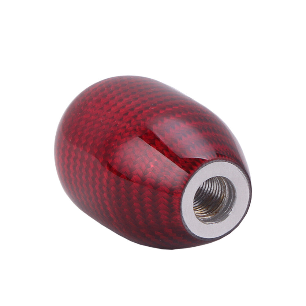 Gear Position Carbon Fiber Gear Shift Knob with 3 Adapters Universal Red Car