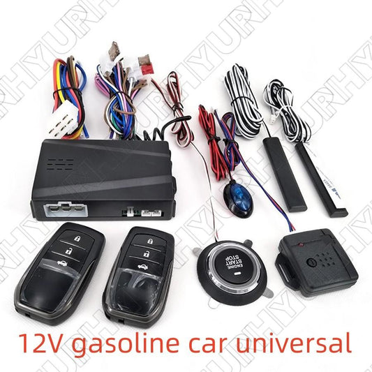12V Car Auto Keyless Entry Push Button Alarm System Remote Engine Start Stop Kit Q