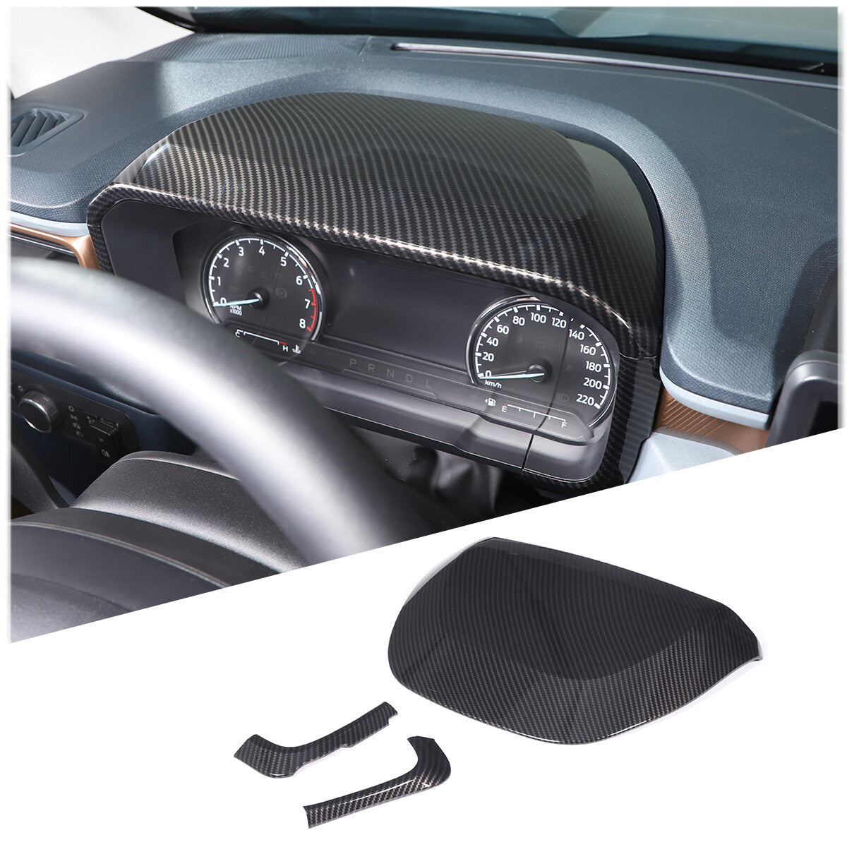 Red carbon fiber front lip corner decorative sticker for Corvette C8 20-23- v
