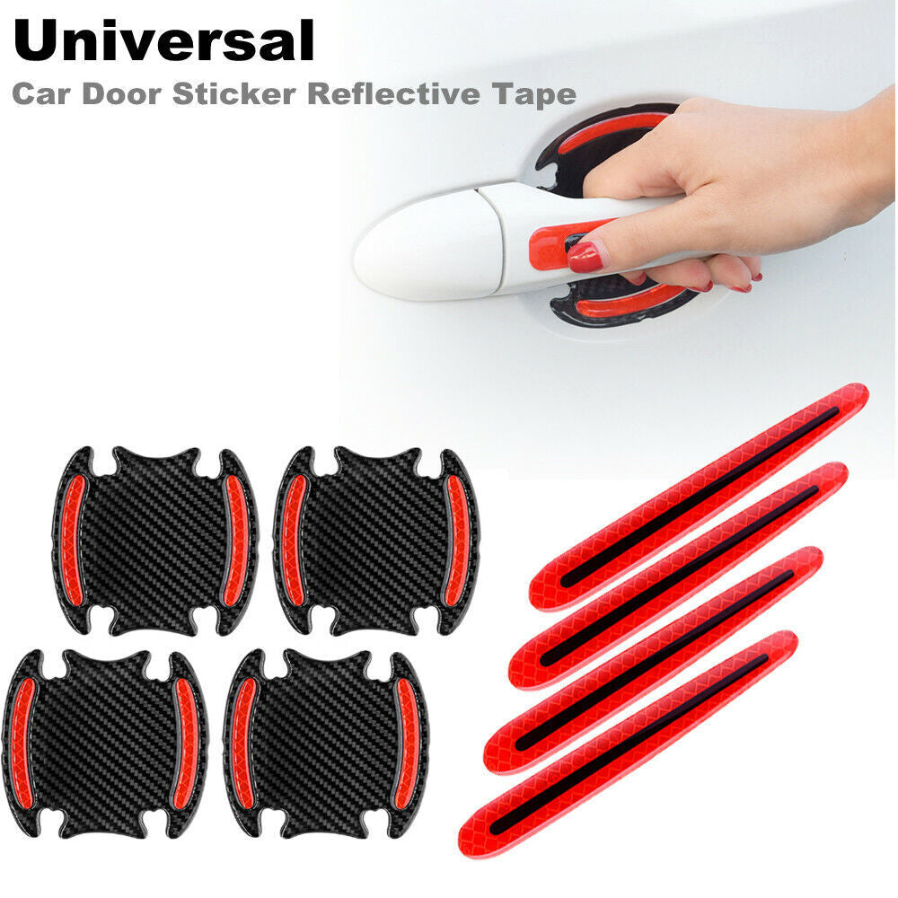 8-Pack Car Exterior Door Stickers Reflective Tape for Nighttime Safety and Scratch Protection - n