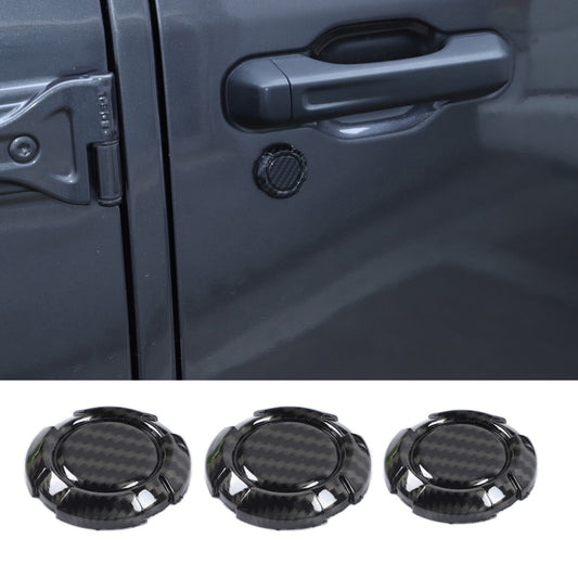 Carbon Fiber Look Door Lock Keyhole Cover for Jeep for Wrangler JL JT 2018-2024