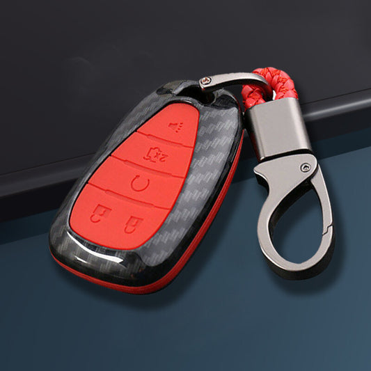 Carbon Fiber Texture Key Fob Cover Case Fit for Chevy Malibu Camaro for Cruze Blazer v