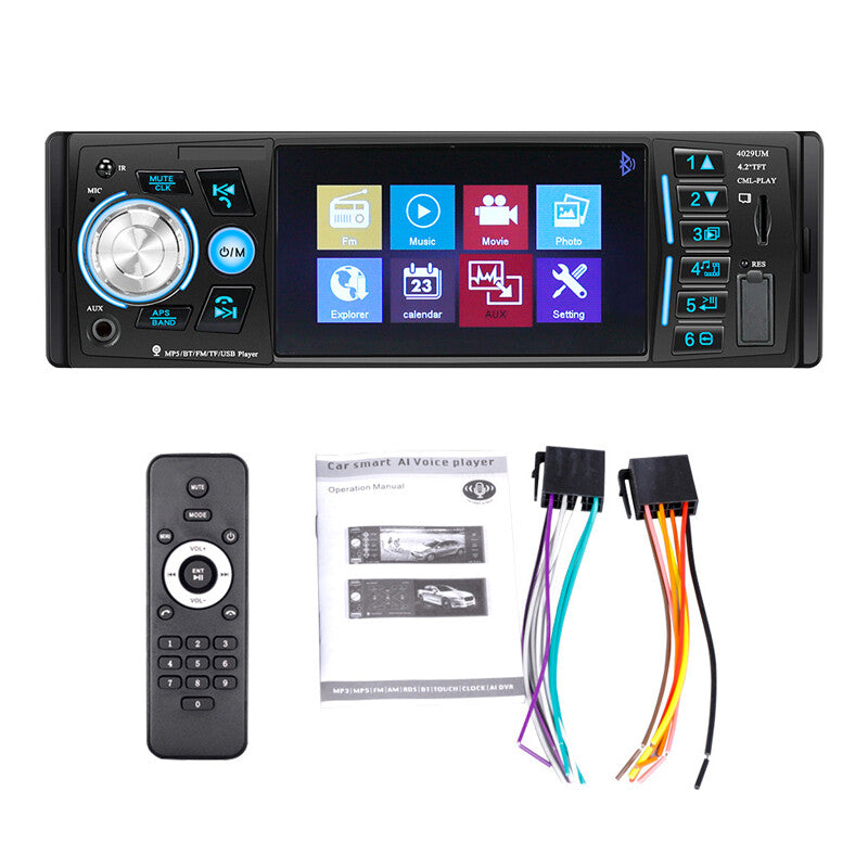 4.2 Inch IPS Single 1 Din Car Stereo Radio Bluetooth FM USB AUX MP3 MP5 Player v