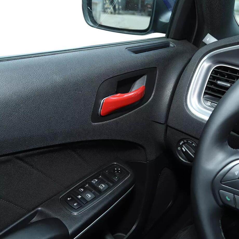 For 2011-2023 for Chrysler 300/Charger ABS Red Inner Door Handle Cover Trim Strip 4P v