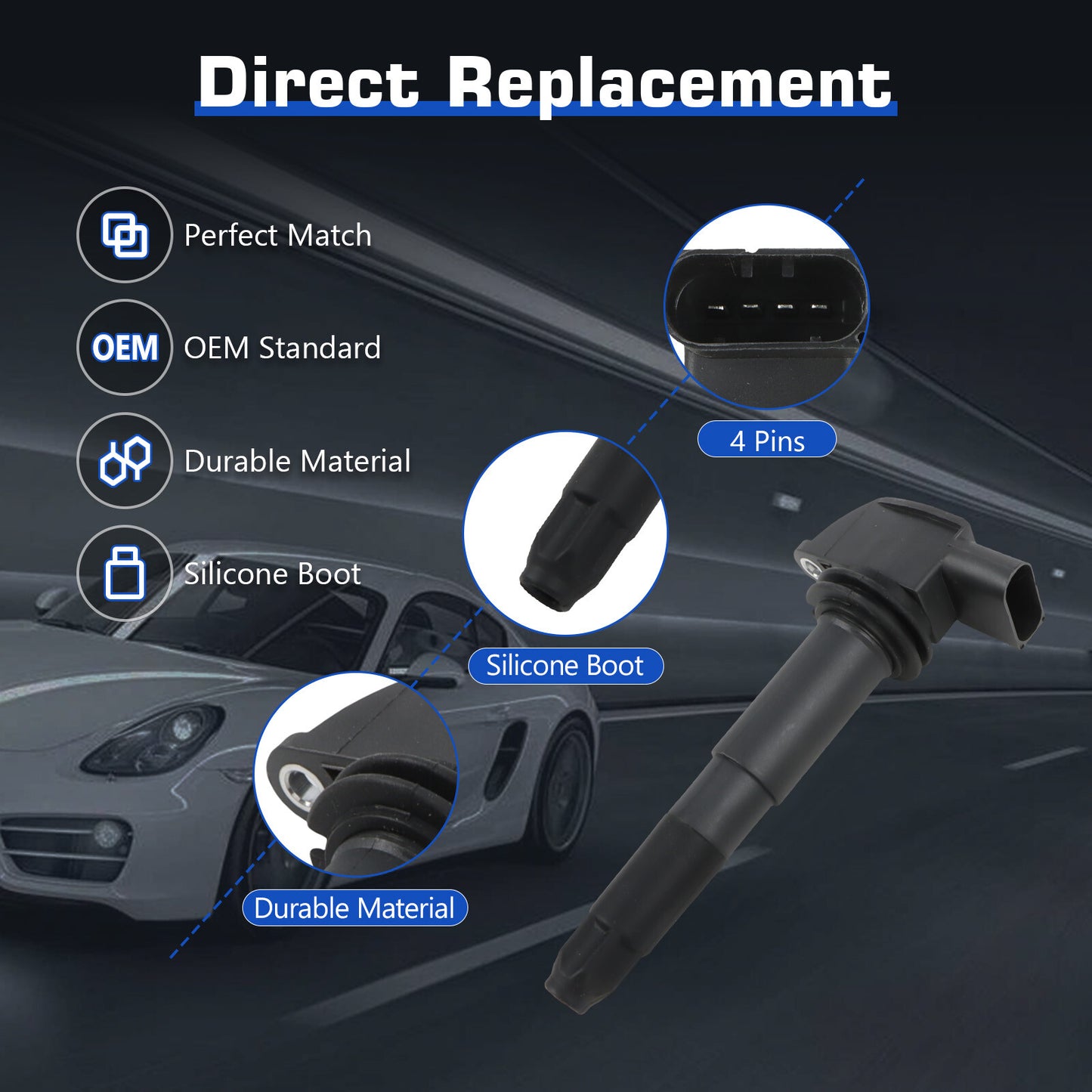 M12 Ignition Coils  Iridium Spark Plugs for Porsche for Cayenne 2003-2006 UF563