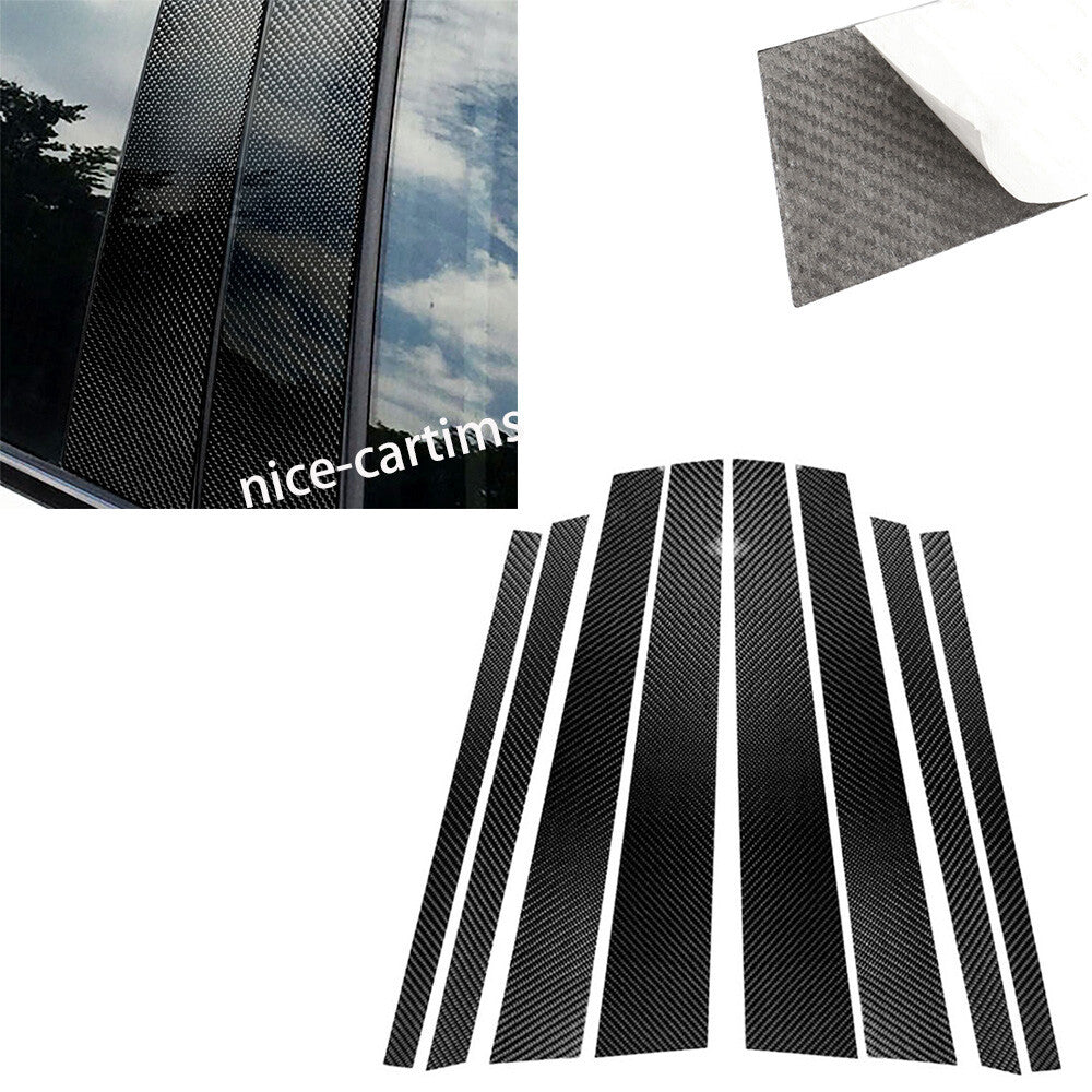 8Pcs Carbon Fiber Door Window Pillar Posts Panel Trim Kit for BMW X5 F15 2014-18