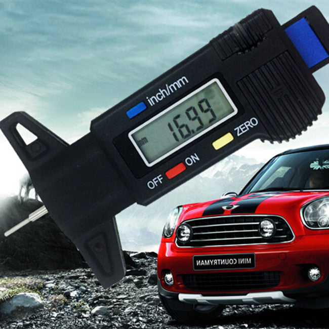 Car Digital Tire Texture Depth Electronic Ruler Tyre Tread Gauge Measuring Tool