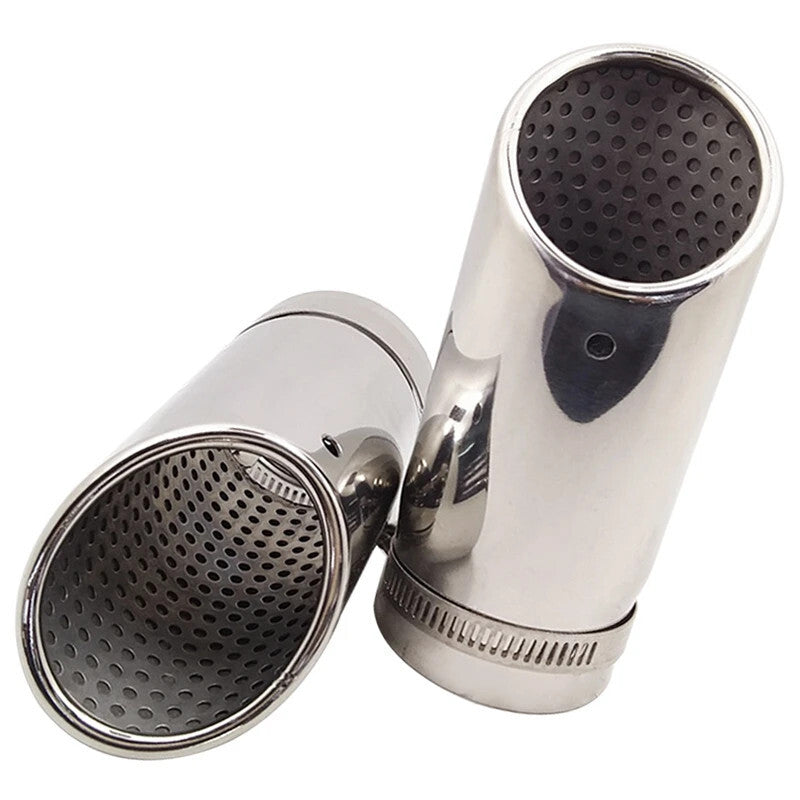 2x Car Exhaust Muffler Tip Stainless Steel Pipe Chrome Modified for Benz C180