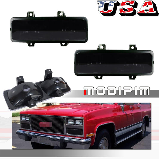 for for GMC Van Jimmy Pickup Truck Front Turn Signal Park Light Housing Smoke - v