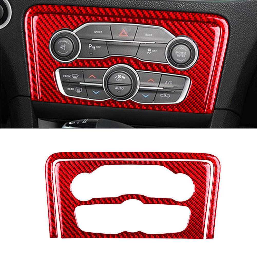 8Pcs Door Controller Trim Cover Handle Carbon Fiber for VW for Passat 2006-2011 Red v