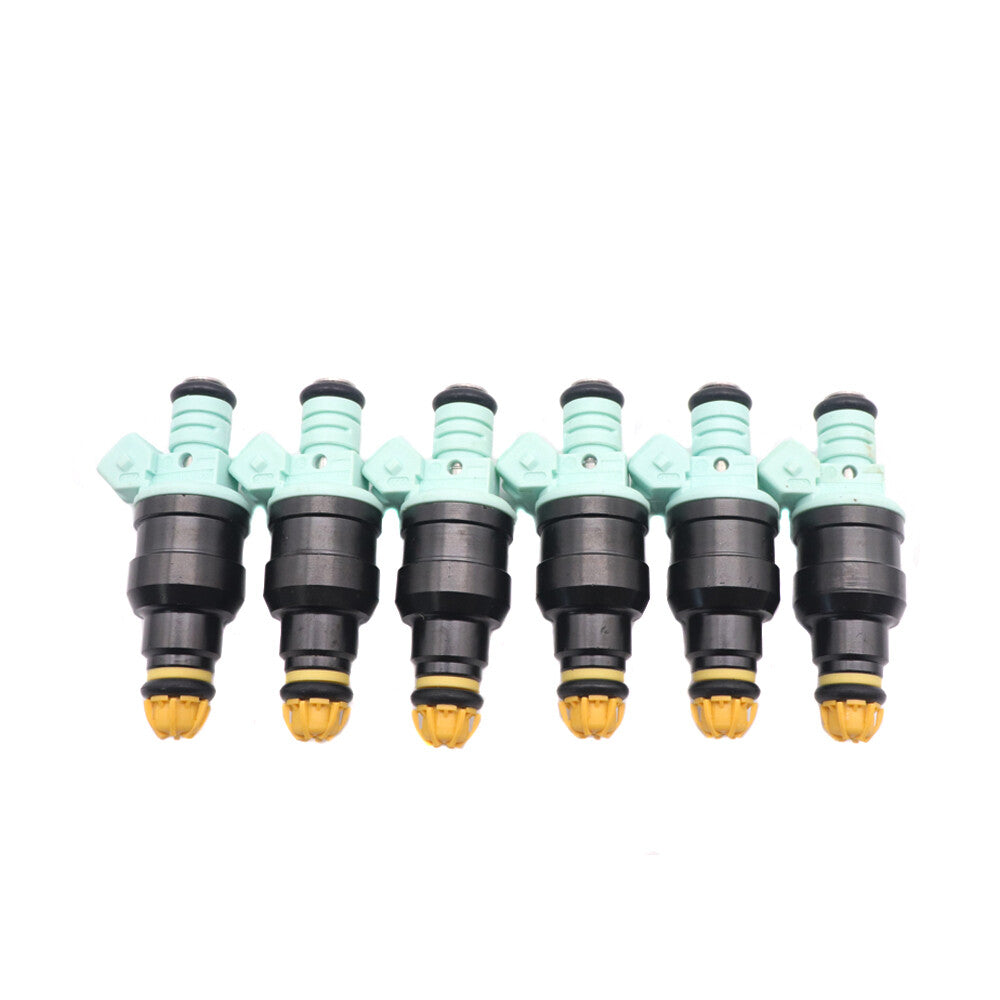 6-piece fuel injector kit 0280150415 for BMW 323i, 325i, 525i, and M3, with flow matching, new.