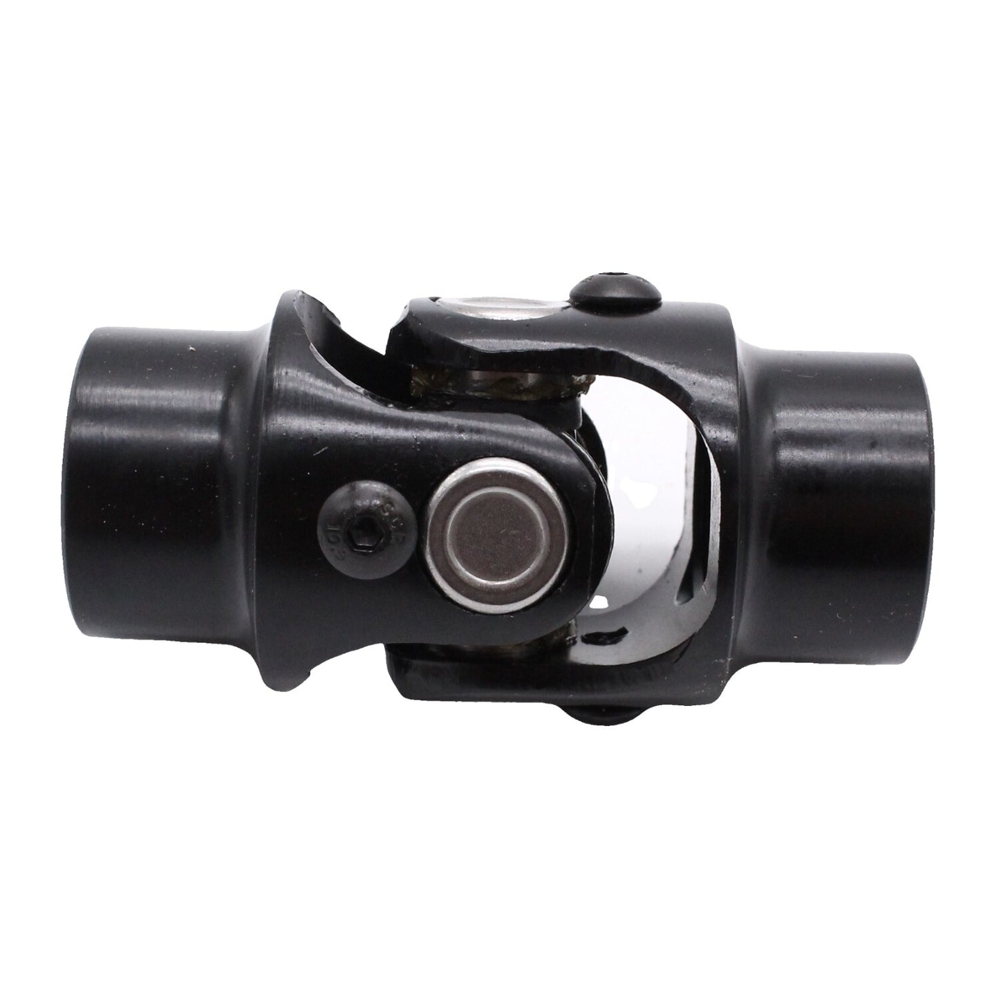 Steering Shaft U Joint Coupler 3/4 Round x 3/4 Round Black For Car Universal