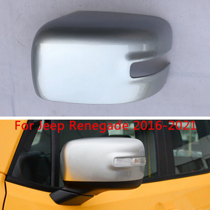 Silver LH Rearview Door Side Mirror Shell Cover Cap for Jeep Renegade 2016-2021