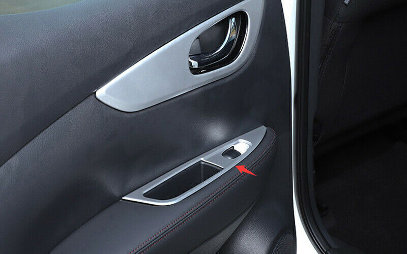 for Nissan Rogue Sport 17-22 Silver Window Lock Lift Switch Button Panel Trim 4X