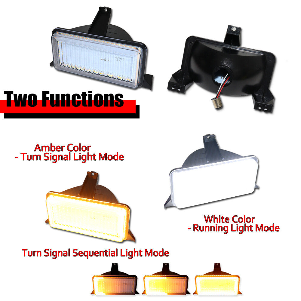 Suitable for for GMC Pickup Truck Clear Switch White Amber LED DRL Signal Light - v