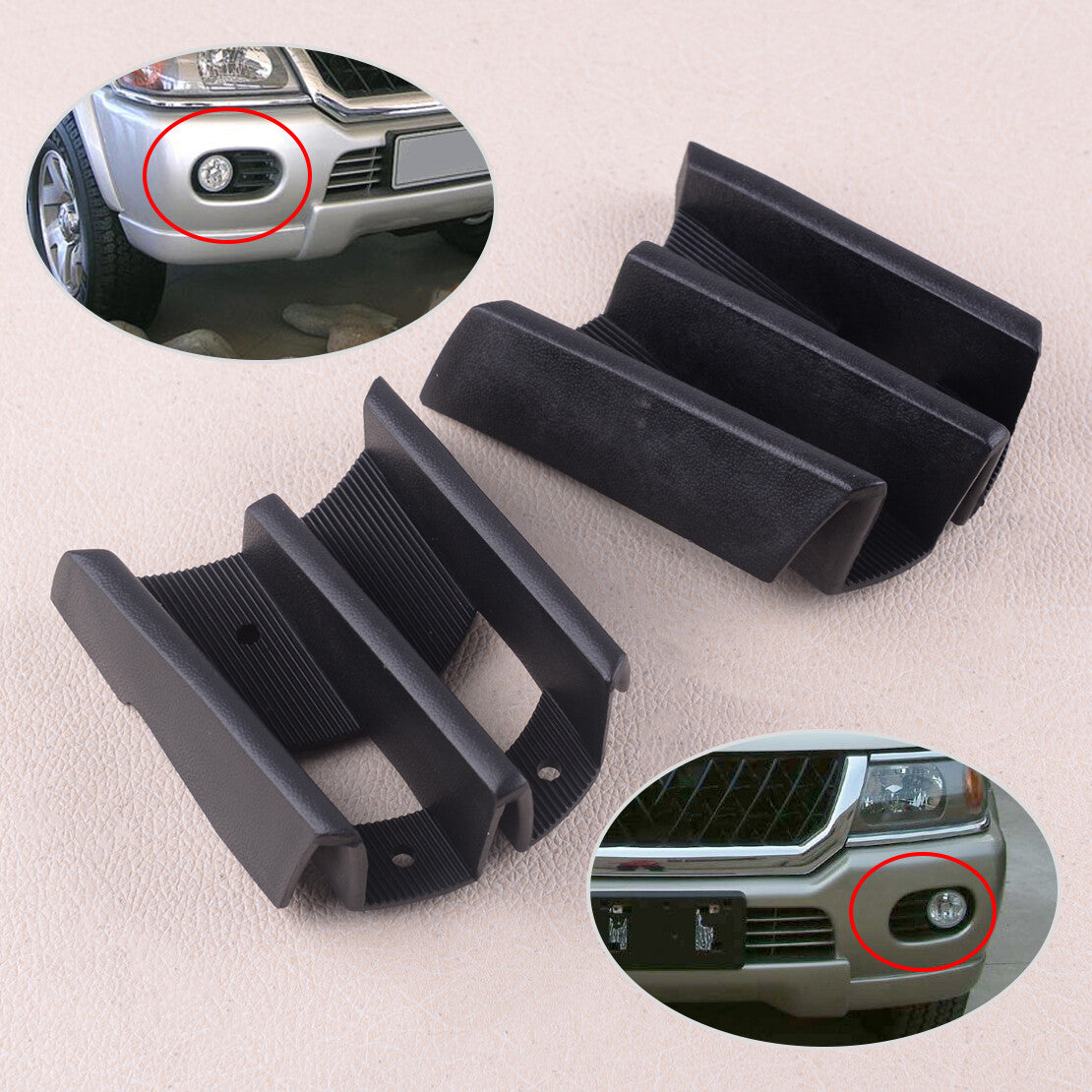 Pair Front Fog Light Lamp Grille Fit for Montero Pajero Shogun Sport v