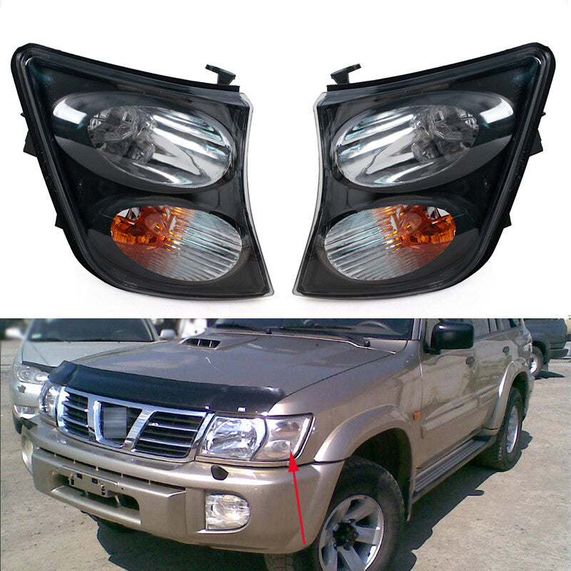 Pair Corner Light turn signal Lamp housing For Patrol PATROL Y61 1998-03 v