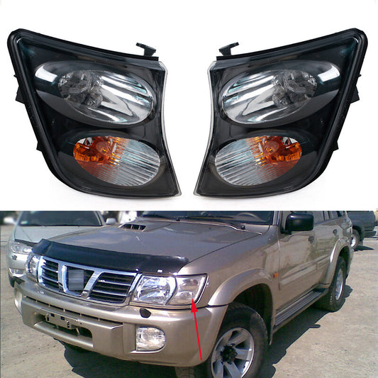 Pair Corner Light turn signal Lamp housing For Patrol PATROL Y61 1998-03 v