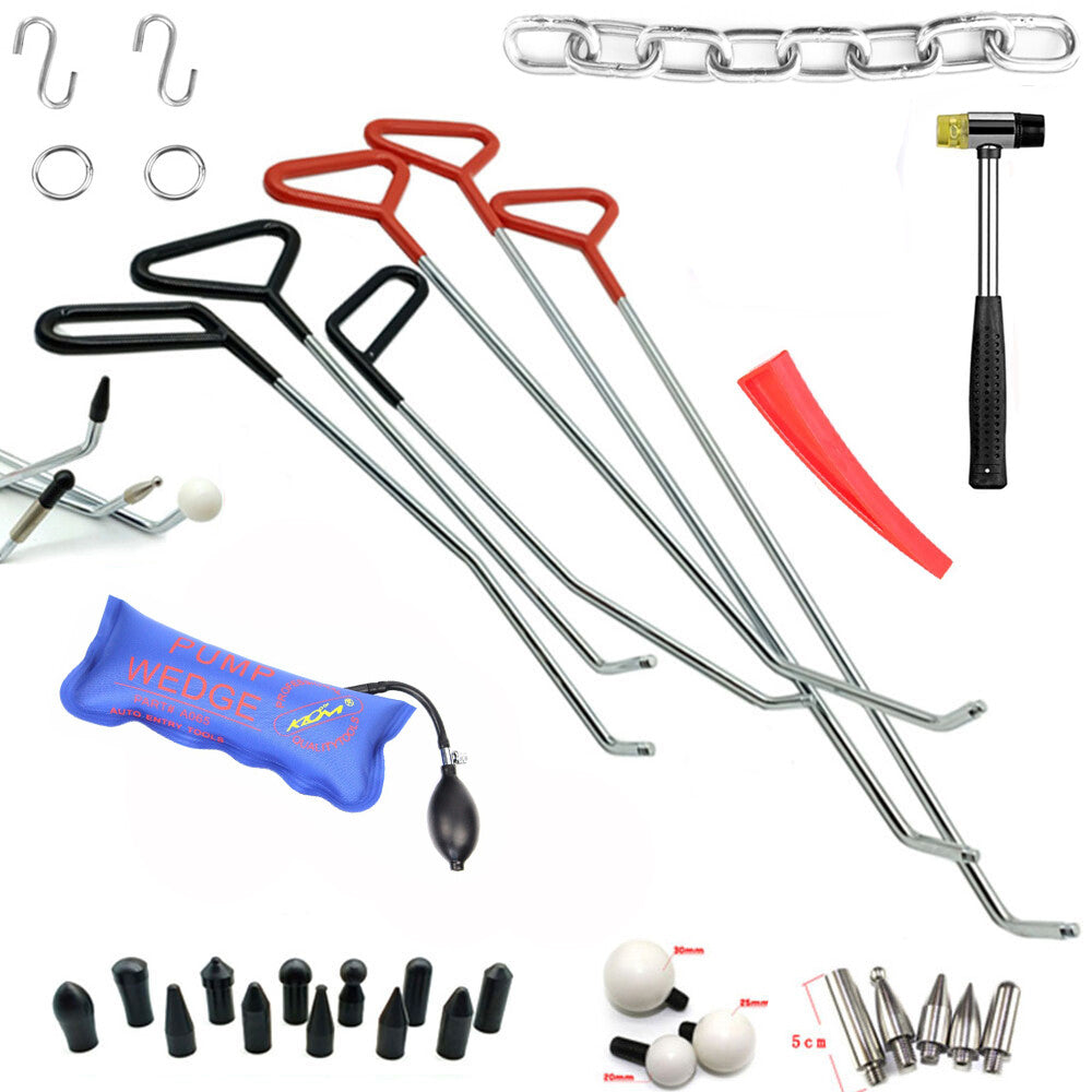 Paintless Dent Repair Rod Kit Auto Dent Removal Tools Pullout Tools Push Hooks v