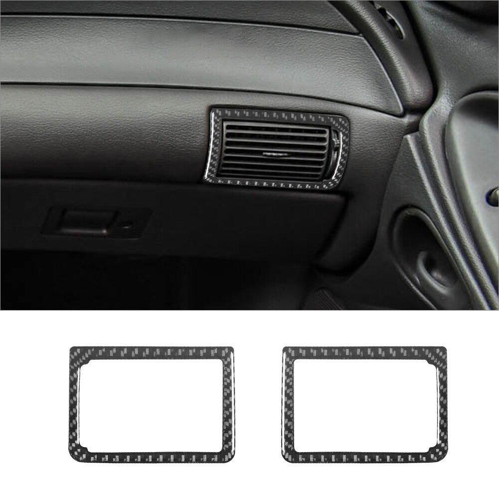 Carbon Fiber Side Air Vent Outlet Trim for Ford for Mustang Convertible 2001-2004