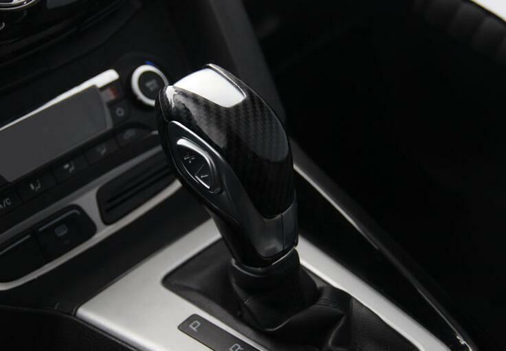 2P Carbon Fiber Inner Gear Shift Knob Moulding Cover Trim For 2015-18 for Ford Focus