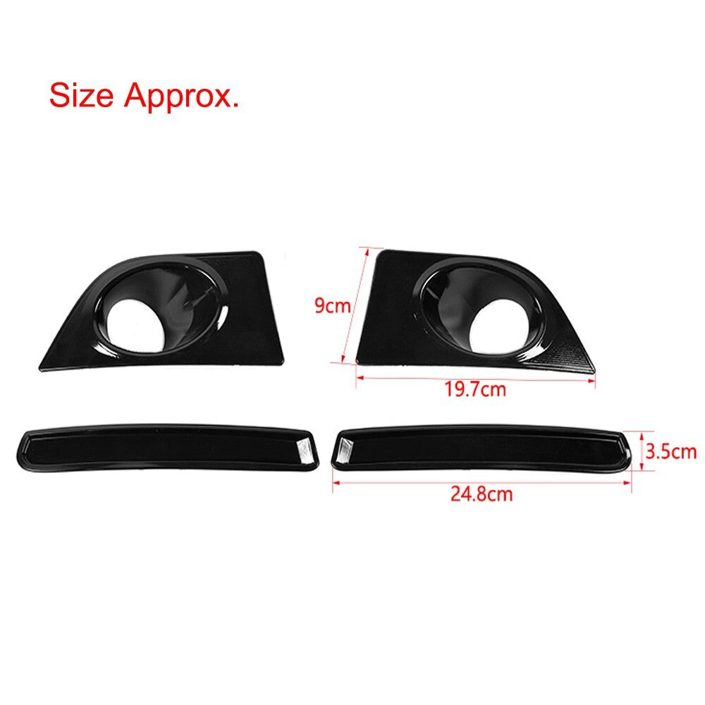 Black Front Bumper Fog Light Lamp Cover Trim Bezels for Ford for Mustang 2010-2014