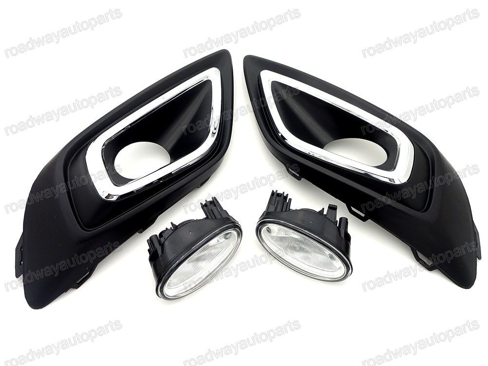 Front Bumper Driving Fog Light Lamps w/ Cover Bezels for Honda Jade 2014-2016