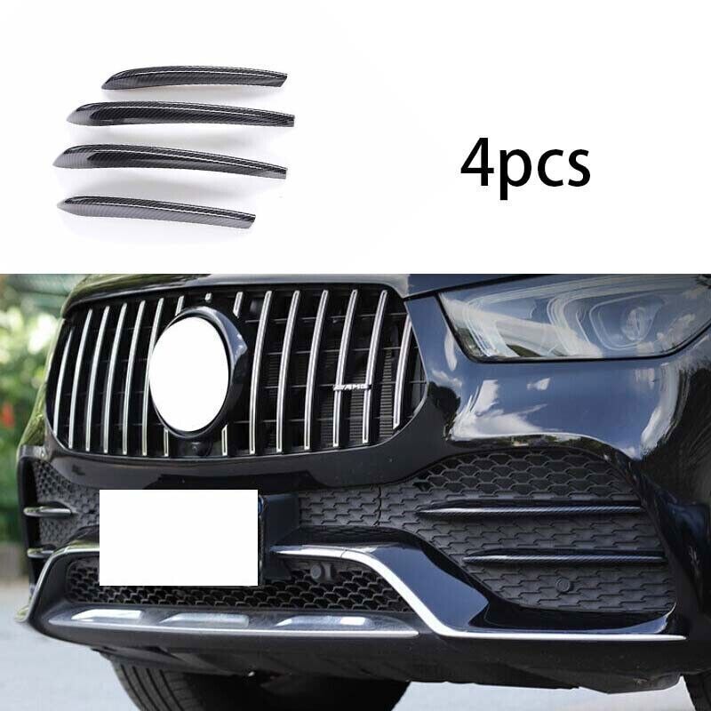 4P Carbon Fiber Look Exterior Front Fog Light Strip Trim for Benz GLE 2020-2023