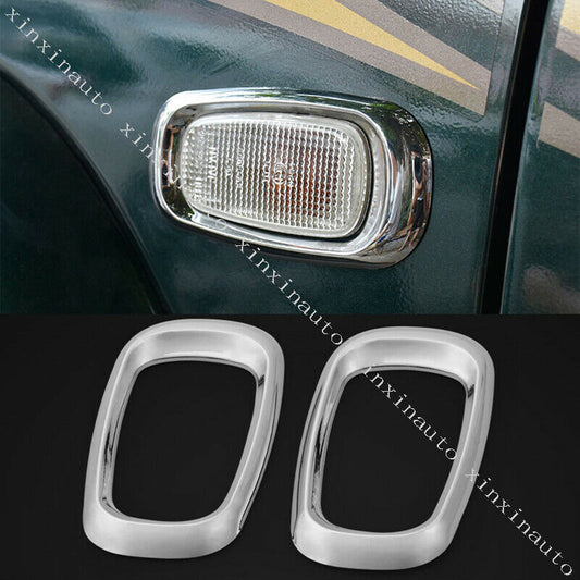 2X Chrome Side Signal Light Trim Frame Cover for Toyota Prado FJ120 2003-2009