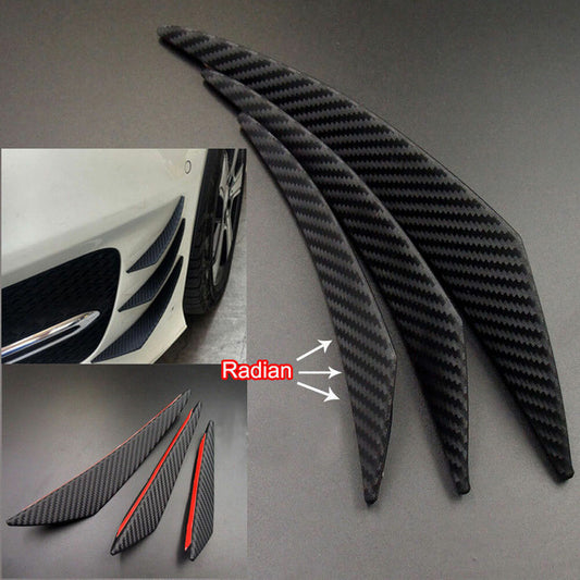 6-piece carbon fiber car front bumper canard diffuser lip splitter accessory. Q