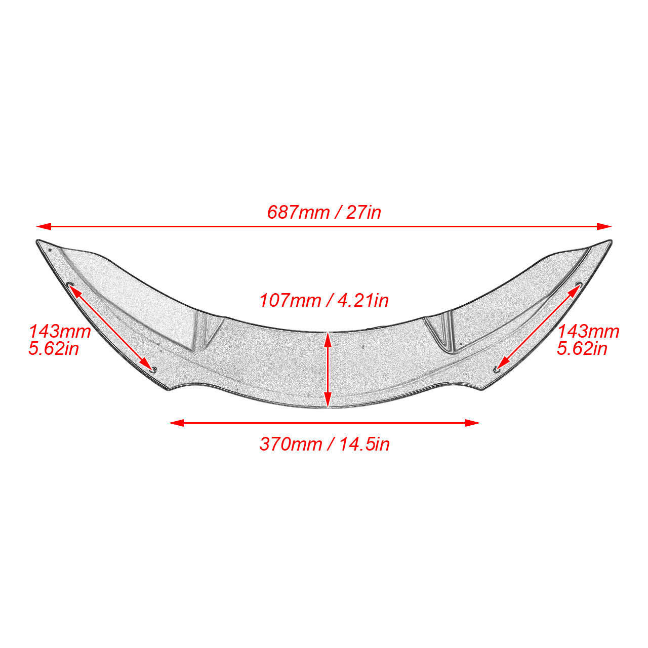 4.5 Black Windshield Windsreen Fit for Harley Rode Glide FLTRX FLTRXS 2015-2023