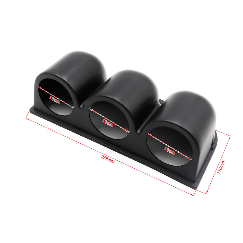 252mm Universal Black ABS 3 Triple Dash Gauge Meter Pod Car Auto Mount Holder Q
