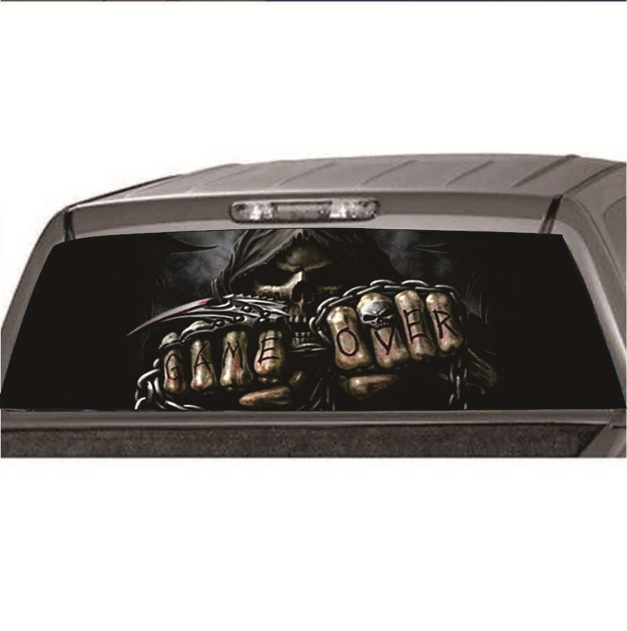 Car Rear Window Sticker Grim Reaper Skull Graphics Decal Sticker DIY Waterproof