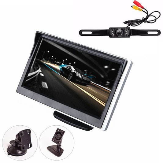 License Plate Car Backup Camera Rear View System With Night Vision& 5 Monitor